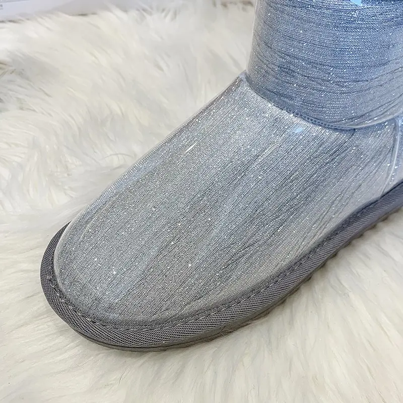 Женские сапоги из ПВХ водонепроницаемые повседневные осенне-зимние теплые