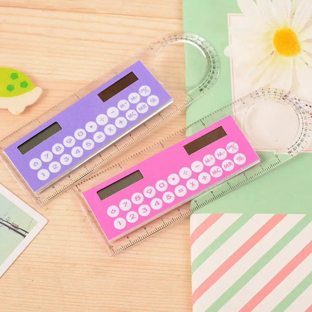 

1 шт., ультратонкая Линейка-калькулятор с калькулятором