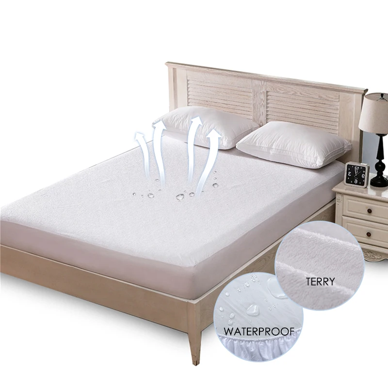 Водонепроницаемый защитный чехол для матраса стеганая/гладкая кровати белая