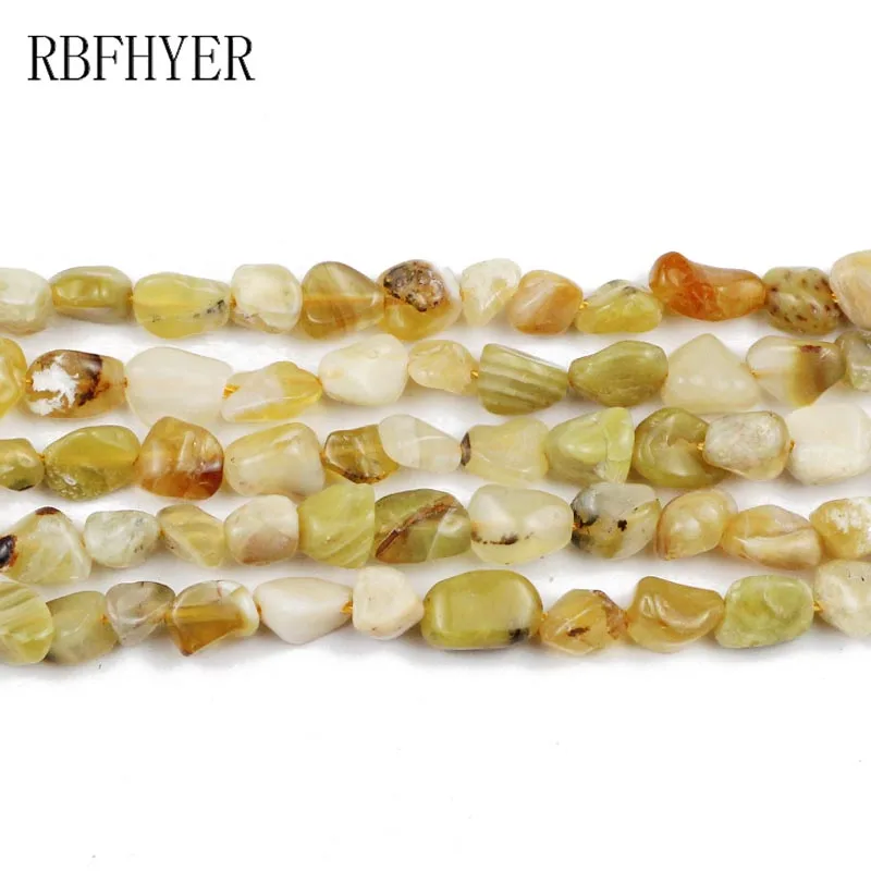 

RBFHYER Yellow opal Irregular Gravel beads Charm Loose Beads For Handmade Jewelry making DIY bracelet accessories Wholesale