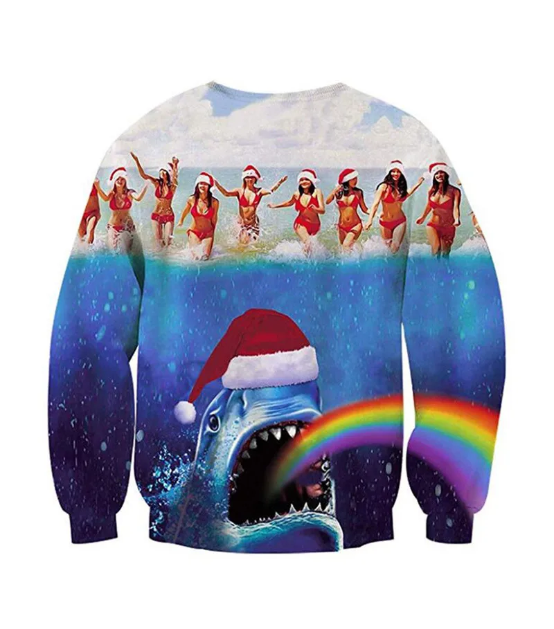 Новый осенне-зимний Уродливый Рождественский свитер 3D свитера джемперы топы с