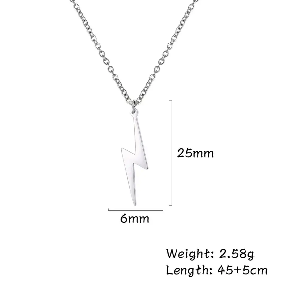 

My Shape Lightning Necklaces For Women Stainless Steel Necklace Choker Long Chain For Girlfriend Gifts Pendants Fashion Jewelry