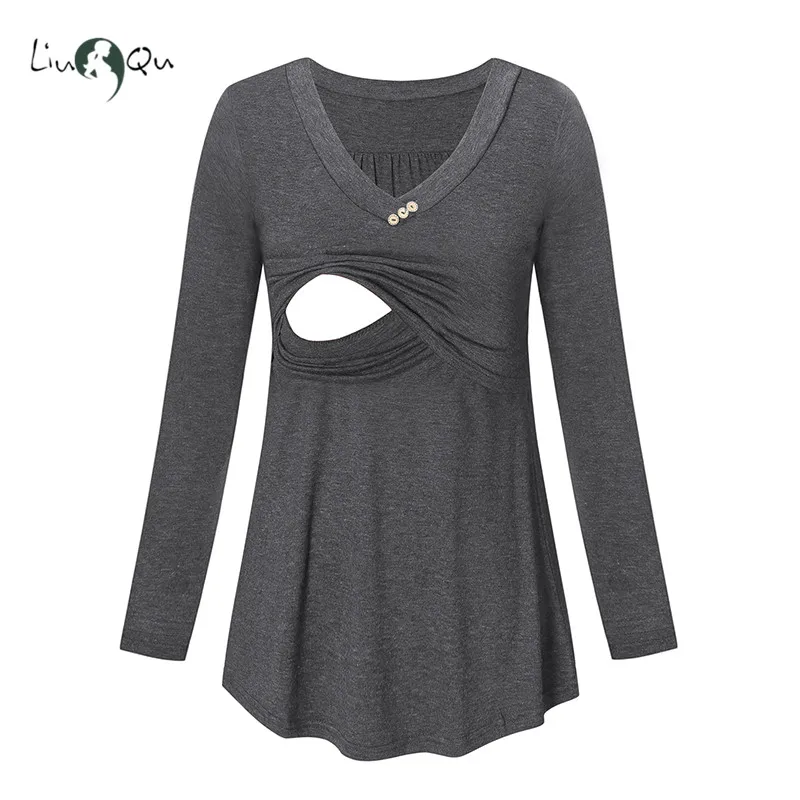 Одежда для беременных рубашка топы кормящих блузки с v образным вырезом женская