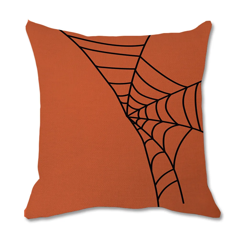 Декоративные наволочки для подушек на Хэллоуин из мягкого натурального льна с узором паутины паука для домашнего декора на диване 729 руб.