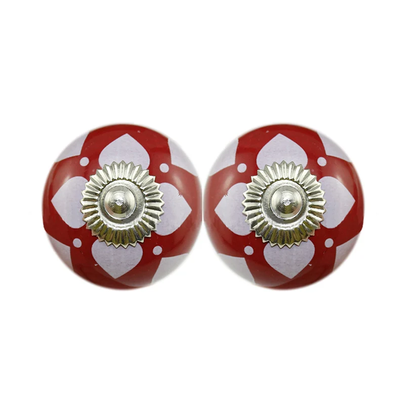 2 шт. различные стили винтажные многоцветные печатные керамические круглые ручки