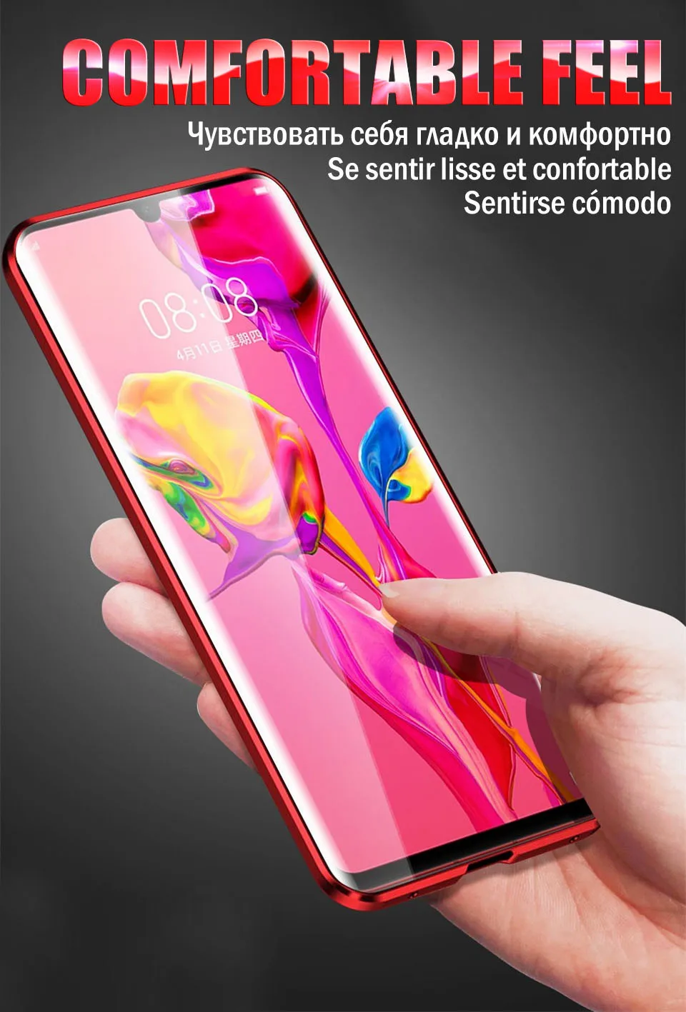 Магнитный адсорбционный металлический чехол для huawei P30 Pro P20 Lite P Smart, Задняя стеклянная крышка для mate 10 Lite 20 Pro Honor 10 Lite