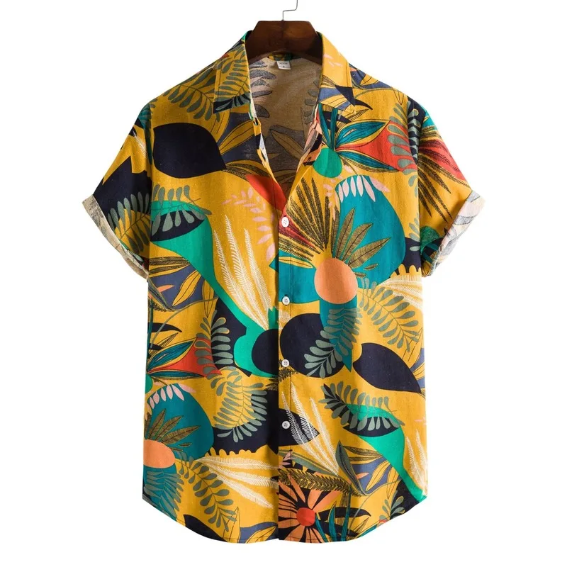 

Ropa De Hombre 2021 Summer Fashion Shirt Printing Casual Men's Short-sleeved Shirt Lapel Top Camisas Para Hombre