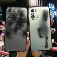 artistic shadow fuzzy texture for xiaomi redmi note 10s 10 9t 9s 9 8t 8 7s 7 6 5a 5 pro max soft black phone case