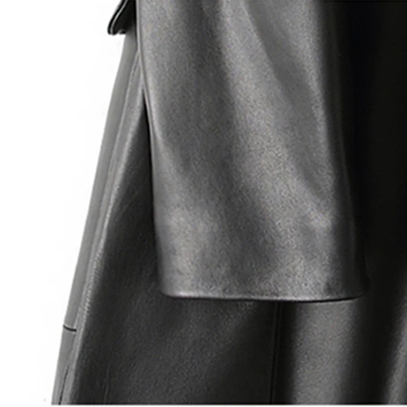 

Women Sheepskin Jacket 2021 New Clothes Down Coat Genuine Leather Jacket Female Sheepskin Coat Mink Fur Collor Slim Long Coat