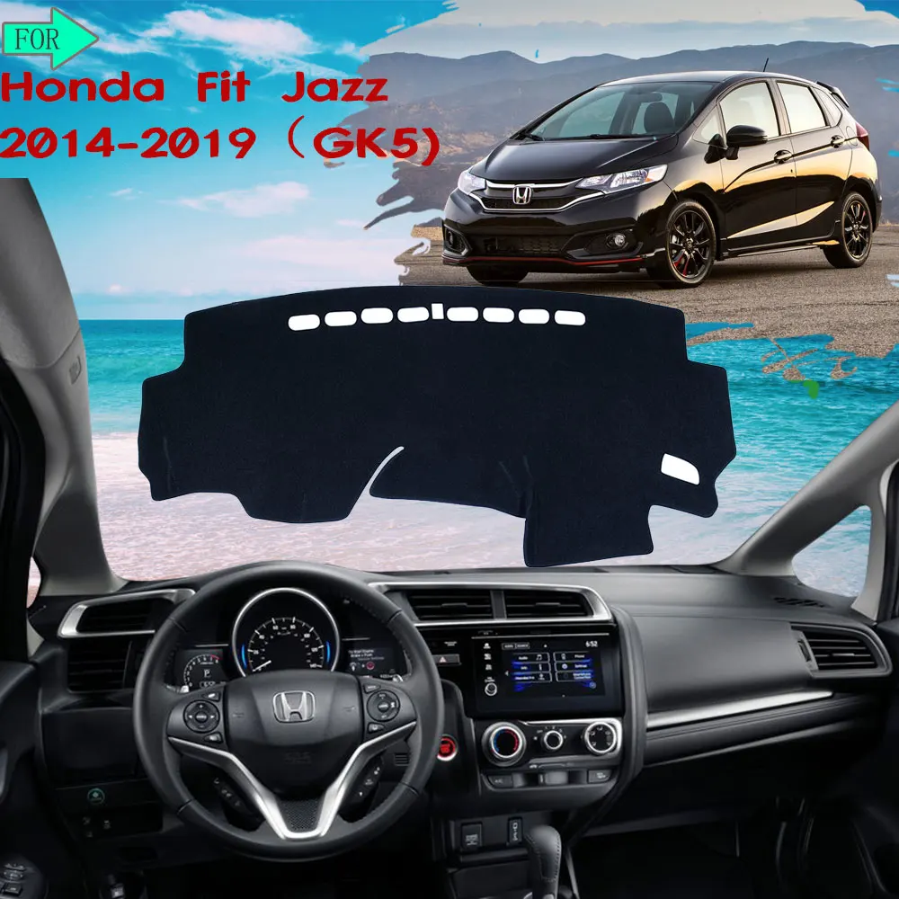 

Car Dashboard Mat Rug Cover Sunshade Avoid Light Carpet for Honda Fit Jazz 2014~2019 GK5 2016 2017 2018 Car Accessories Goods