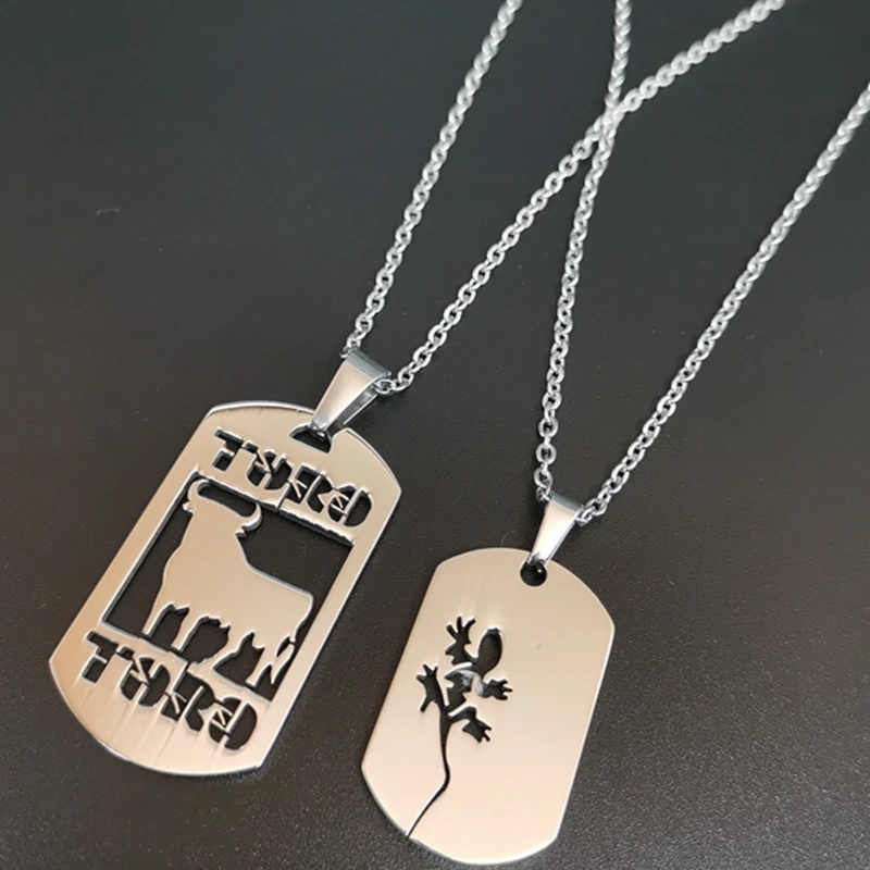 

man necklace army stainless steel dog tag pendant chain Zodiac stainless pendants for men charm Sheep tag necklaces pendants