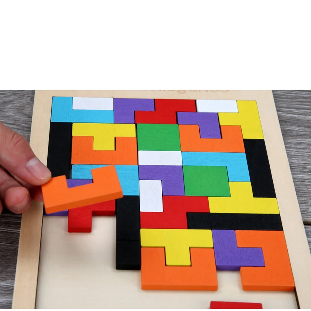 

Tangram Brain Tetris Game Preschool Children Play Harmless Wood Training Educational Toys Intelligence and Resilience Solid wood