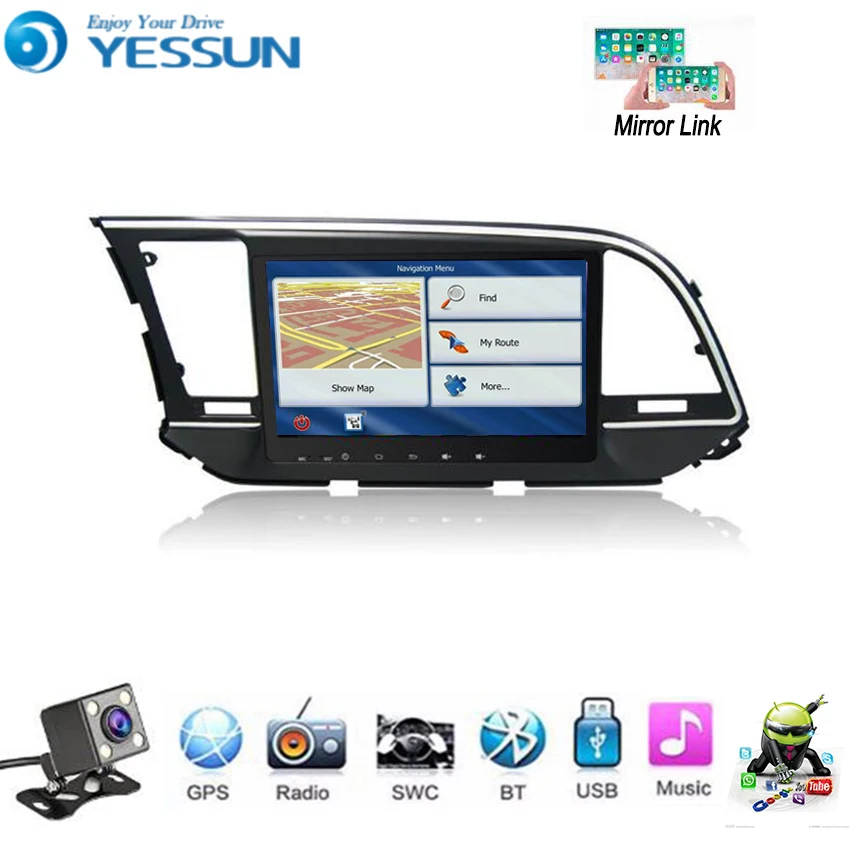 Автомобильный мультимедийный плеер YESSUN для Hyundai Elantra Avante AD 2016 ~ 2018 Android