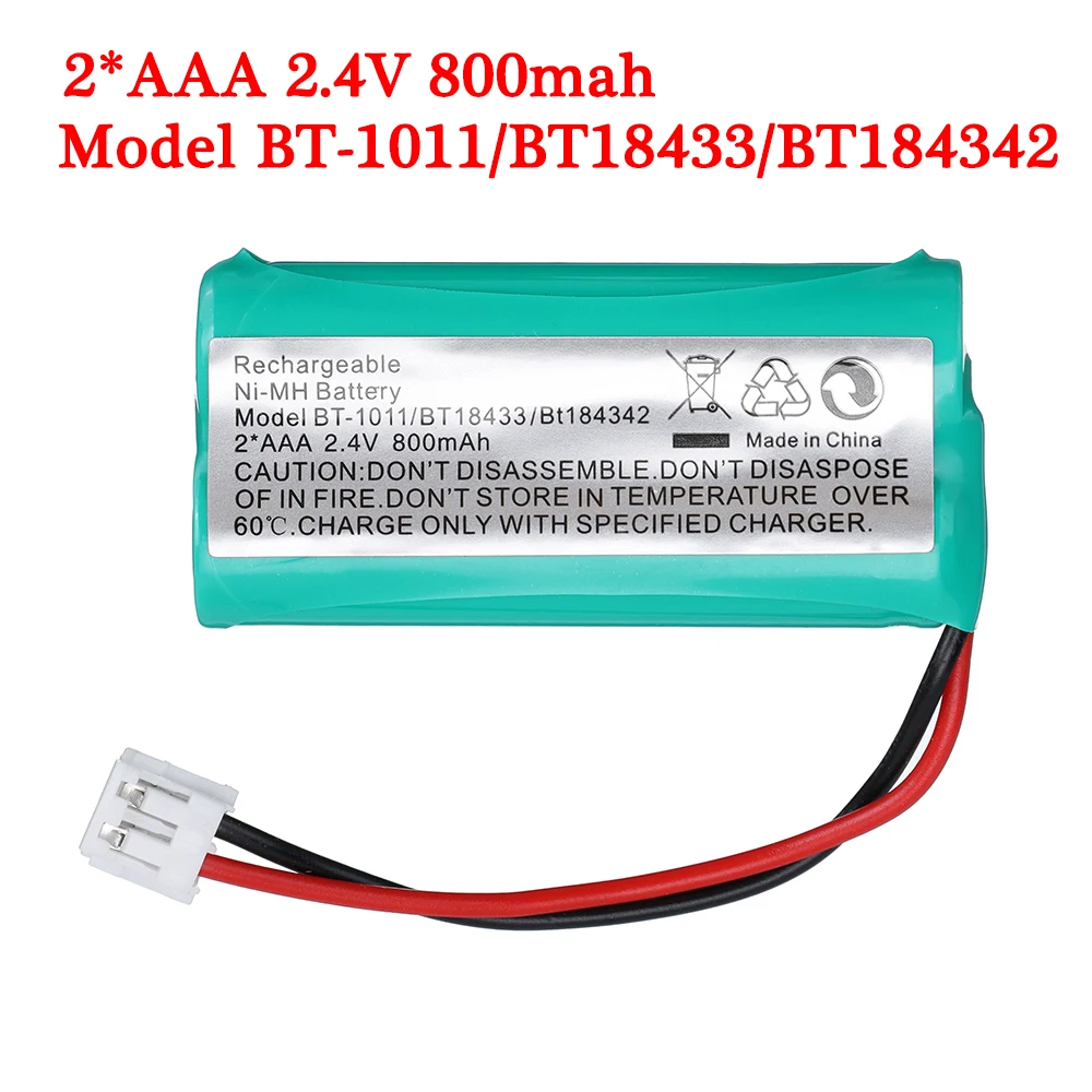 

2 to 10 Pieces 2.4V 800mAh Ni-MH Walkie talkie Battery for Uniden BT-1011 BT-1018 BT1011 BT1018 BT8001 Cordless Phone Battery