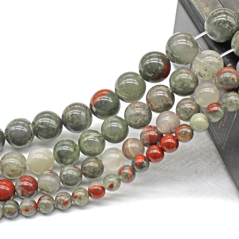 Натуральный Африканский камень в виде крови круглые бусины россыпью аксессуары