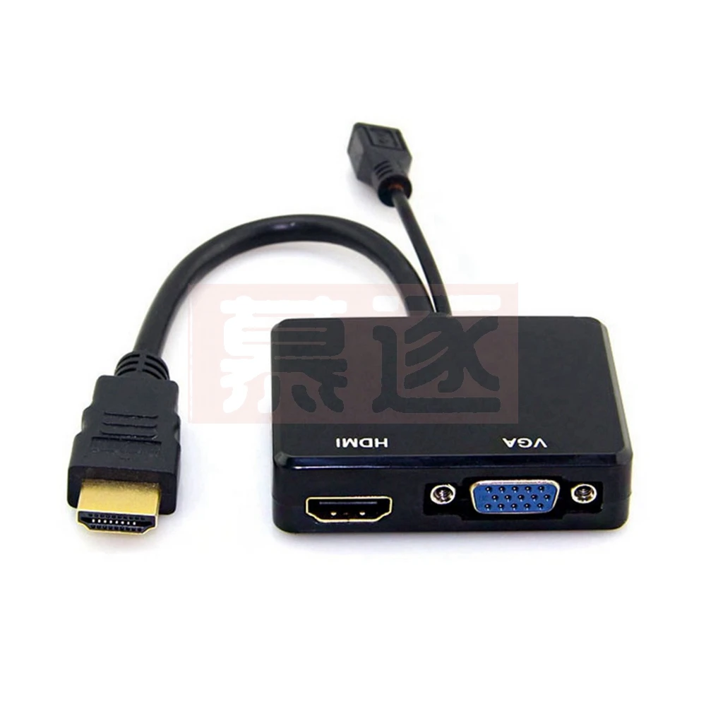 HDMI-kompatibel 2 в 1 кабель HDMI zu VGA и долговечный сплиттер с аудио видео кабелем адаптер