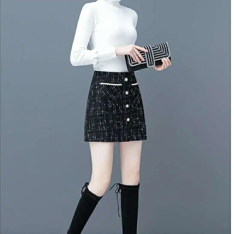 

Woollen silk skirt for women in autumn and winter
