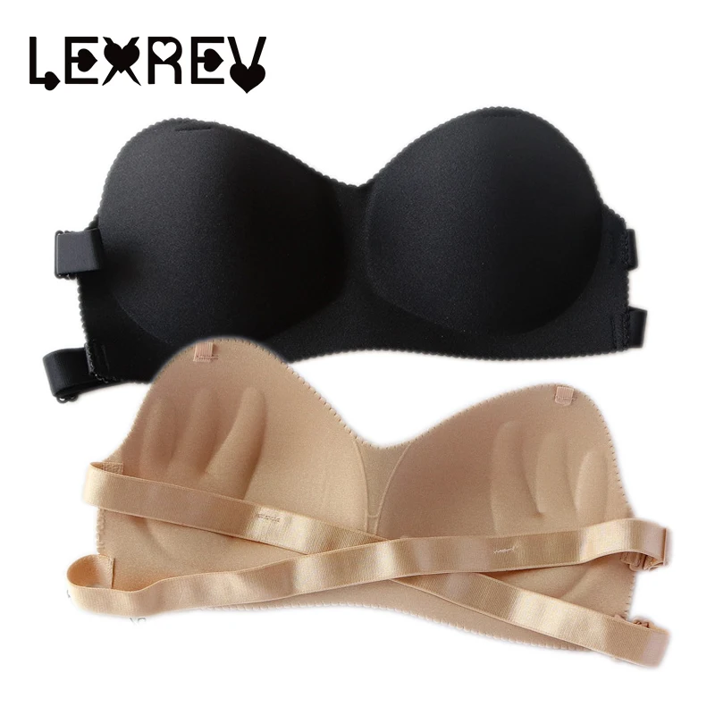Без бретелек lUnderwear женский беспроводной пуш-ап сексуальный лиловый сплошной Цвет Передняя Пряжка 3/4 чашка крест обратно собрать бюстгальтеры короткий топ, бюстгальтер без косточек