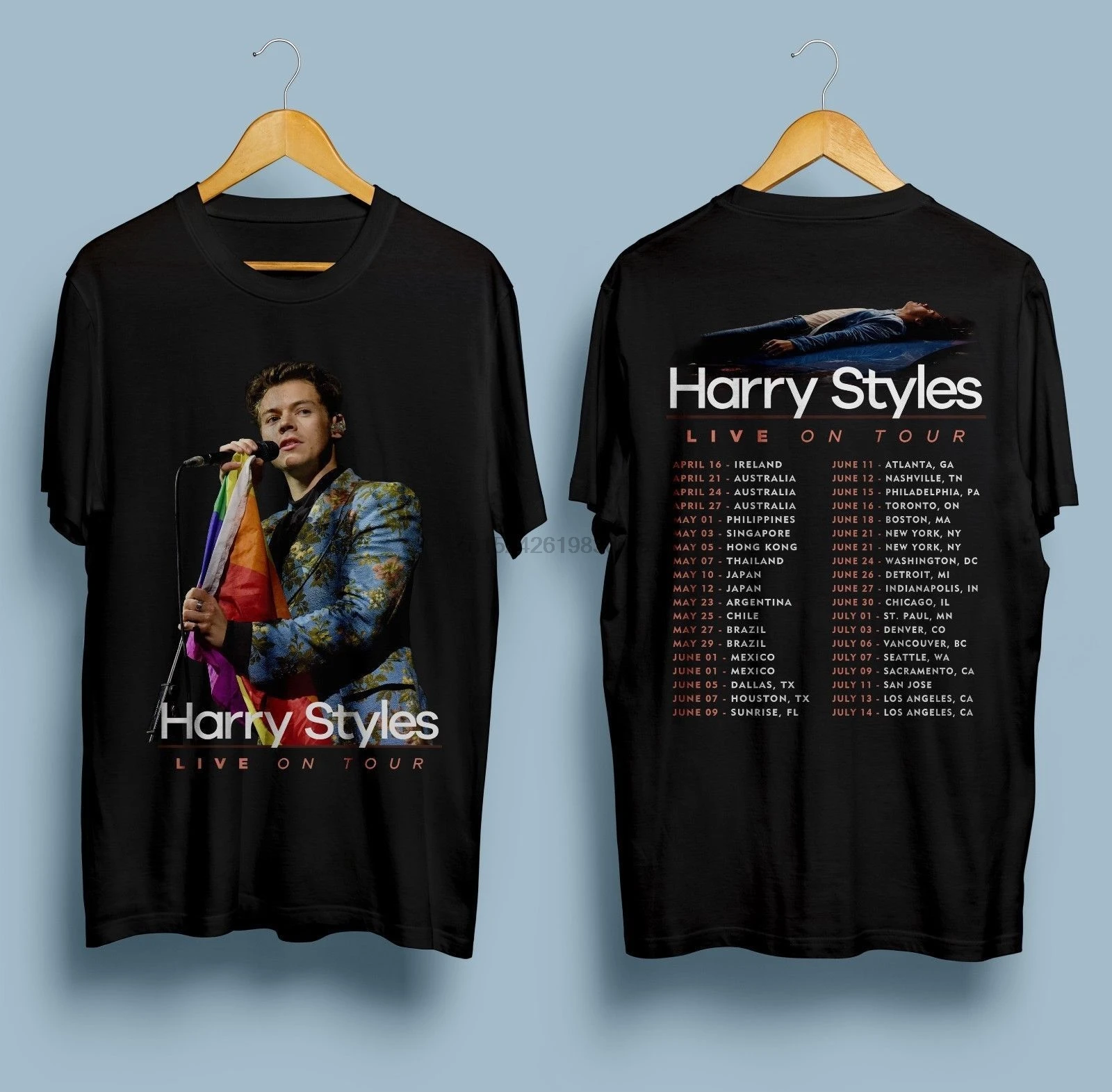 Новая Черная футболка Harry Styles Live On Tour 2019 размер S-3XL круглый вырез хит продаж