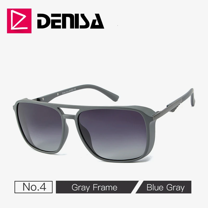 G4GrayFrame BlueGray DENISA TR90 рамка Тони Старк солнцезащитные очки для женщин большой площади поляризованных солнцезащитных очков Для мужчин, для вождения, изумляют взгляд, аксессуары для глаз, солнцезащитные очки, UV400 T0046 - Цвет линз: G4GrayFrame BlueGray