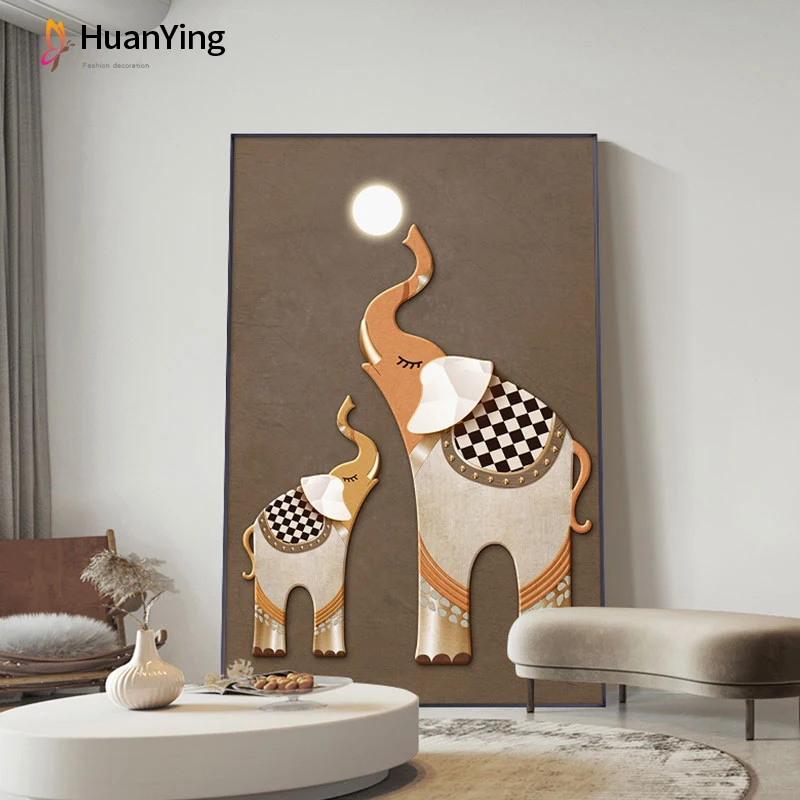 

Modern Luxury Animal Canvas Poster Print Home Decor Elephant Wall Art Decorative Painting Pictures for Living Room Decoration