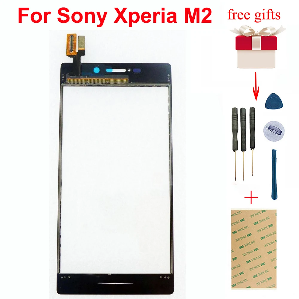 Черный/белый для Sony Xperia M2 S50h Dual D2302 D2305 сенсорный экран дигитайзер панель