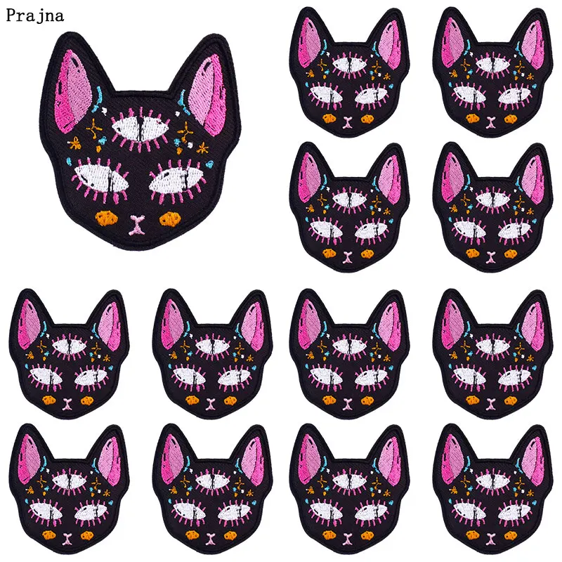 

10 шт., Детские нашивки с вышивкой в виде кошек
