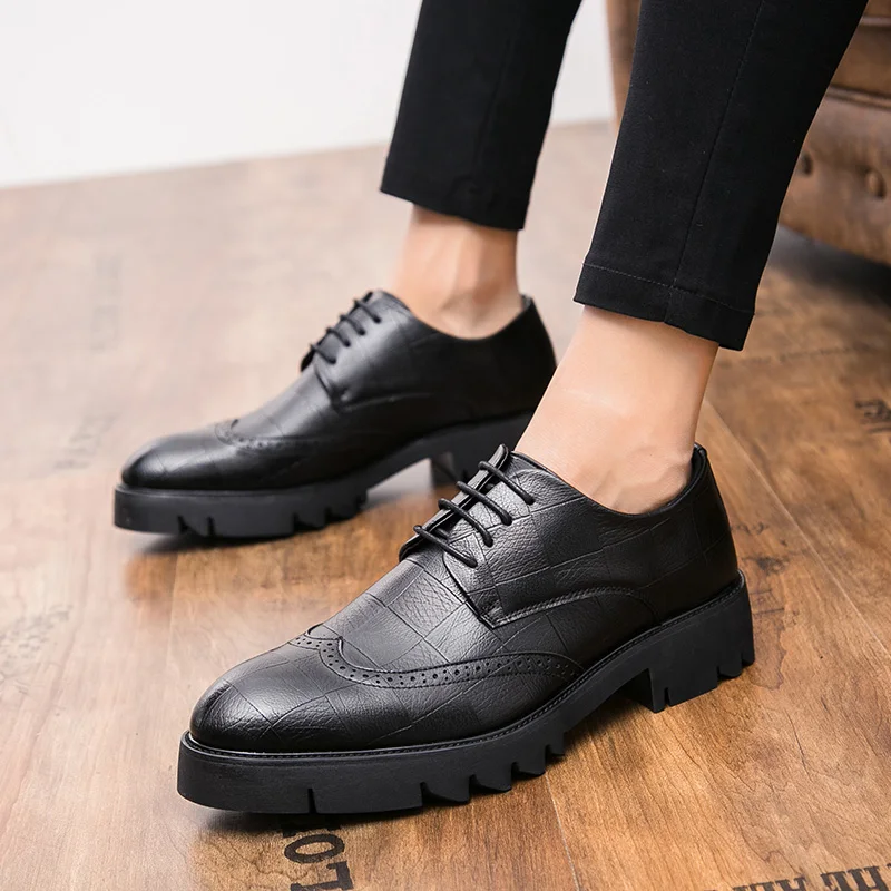 Men round-toe handmade shoes outdoor breathable fashion lace-up oxford for men comfortable leather party wedding | Обувь