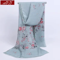 2020 new silk flower print scarf soft women for summer fashion chiffon multicolor long scarves bohemian hijab for ladies shawl