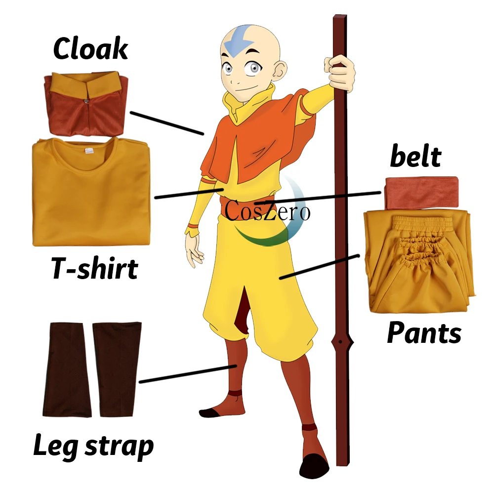 

Kids Anime Avatar The Last Airbender Avatar Katara Korra Aang Cosplay Costume Purim Outfits Halloween Carnival Suit