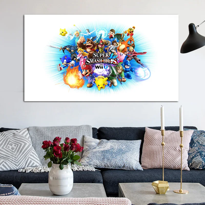 Картина на холсте с принтом super smash bros ultimate poster украшение для Гостиной картины