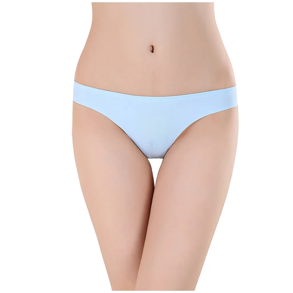 

Women Multicolor Pantie Ice Silk Pure Cotton Base Cloth Sexy Fashion T-pants Seamless Briefs Panties lenceria sensual mujer