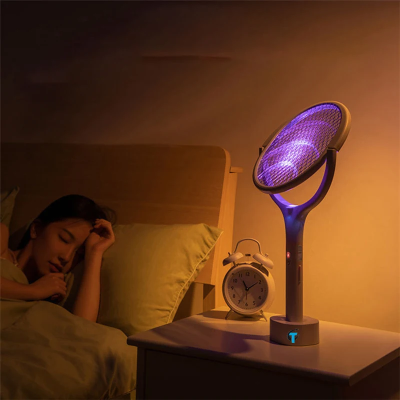 

5 IN 1 Electric Mosquito Swatter Mosquito Killer Lamp 3500V USB Rechargeable Angle Adjustable Electric Bug Zapper Fly Bat