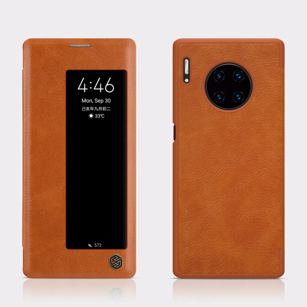 Умный чехол для huawei mate 30 Pro, чехол для huawei mate 30 Nillkin QIN, кожаный чехол, откидная крышка, функция сна и пробуждения