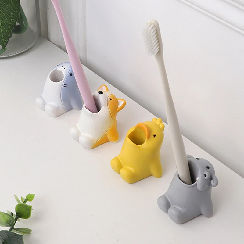 

Toothbrush Desktop Holder Cute Animals Bathroom Organizer Mini Family Toothbrush Holder Tools Household Accessories