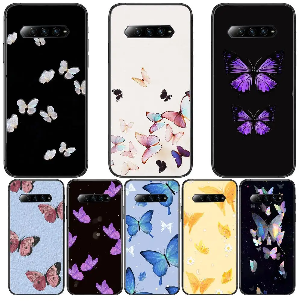 

Beautiful Butterfly Pattern Phone Case For xiaomi redmi Black Shark 4 Pro 2 3 3s Cases Helo Black Cover Silicone Back Prett mini