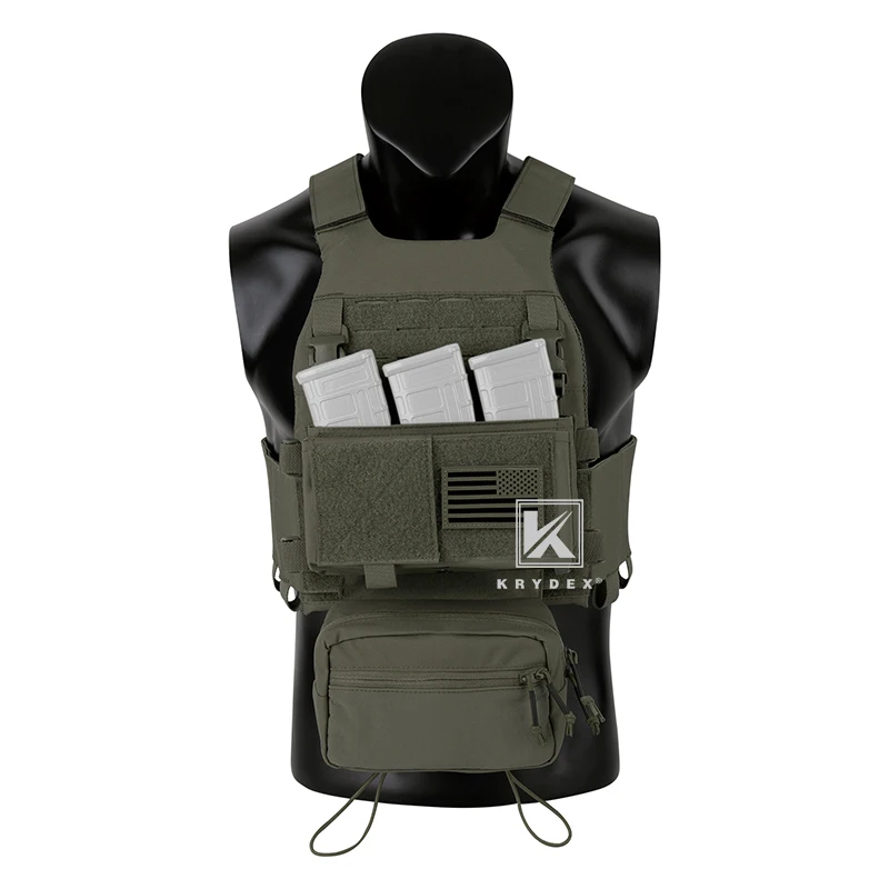 KRYDEX Low Vis Slick Plate Carrier FCS Tactical Vest W/ Elastic Cummerbund Micro Fight MK3 Panel Chassis Drop SACK Pouch Plates | Спорт и