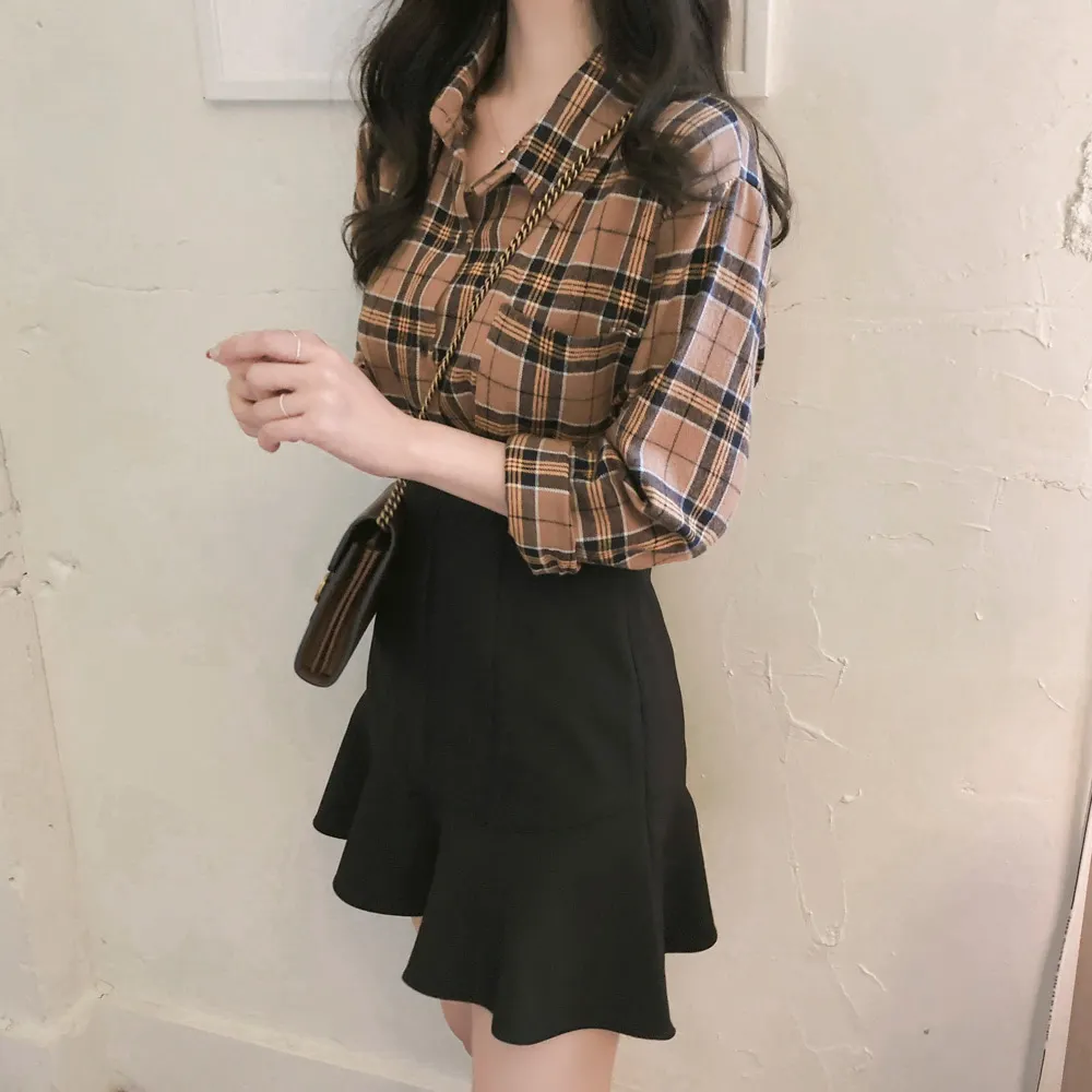 Новая летняя блузка для девочек женский костюм рубашка топы с длинными рукавами