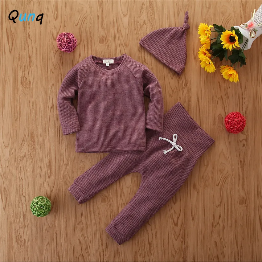 

Baby Clothing Set Hat Long Sleeve Shirts High Waist Pant 3pcs Baby Girls Suits Spring Fall Casual Infant Boys Clothes