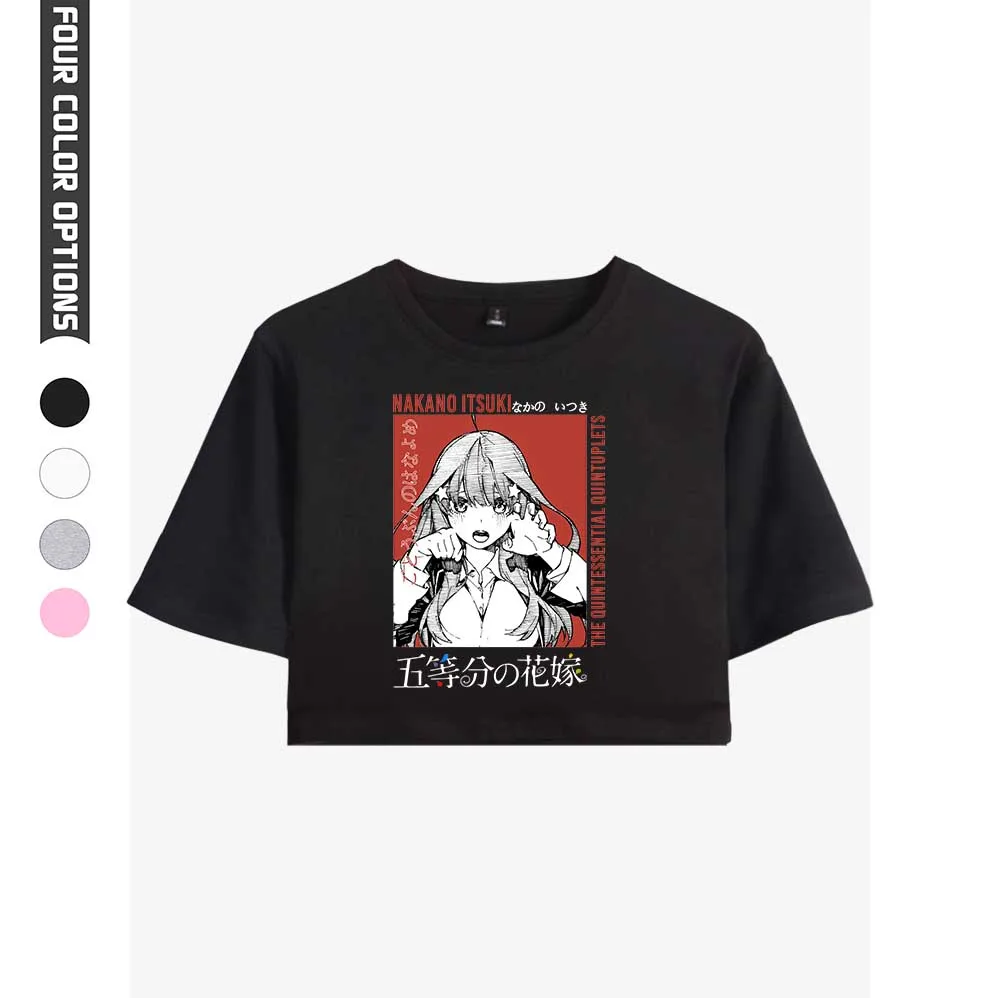 Женская футболка с открытым пупком Повседневная летняя черная принтом в виде