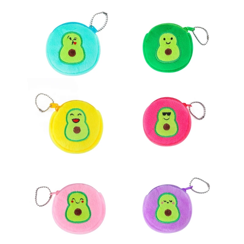 

Kawaii Avocado Children Plush Coin Bag Zipper Change Purse Wallet Card Holder Kids Girl Women Mini Handbag Headset Bag