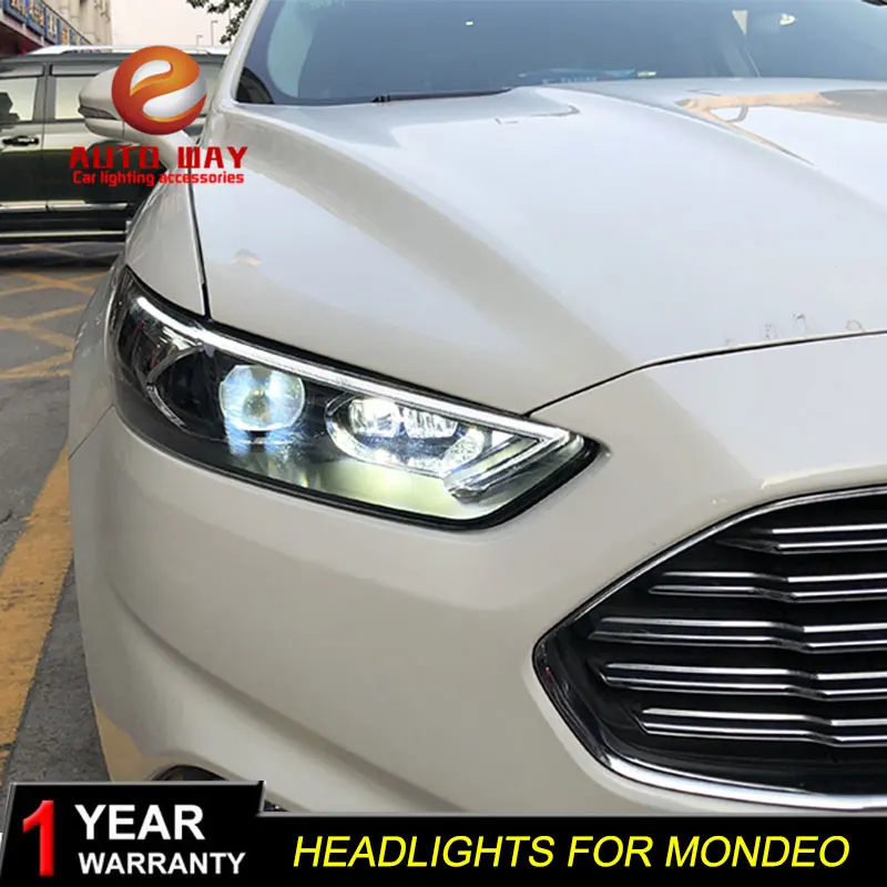 Автомобильный Стильный чехол для Ford Mondeo 2013 2016 фары СВЕТОДИОДНЫЙ DRL Объектив