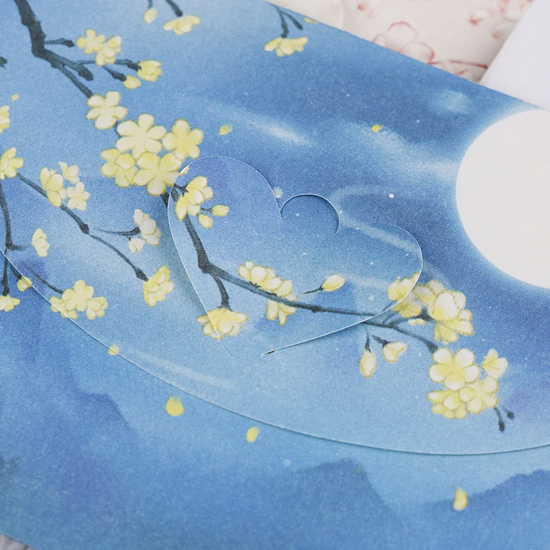 Конверт бумажный в китайском винтажном стиле с цветами для скрапбукинга 10 шт. |