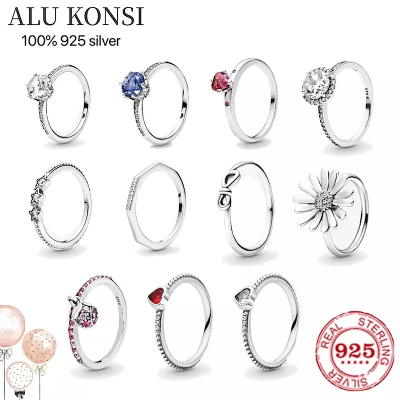 

Fit Original luxury Real 925 Sterling Silver authentic pan ring For Women high quality couple rings DIY fashion wedding Jewelry