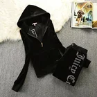 Женский Бархатный спортивный костюм JuicyTracksuit, спортивные штаны и толстовка, женский зимний спортивный костюм JuciyTrack Coture