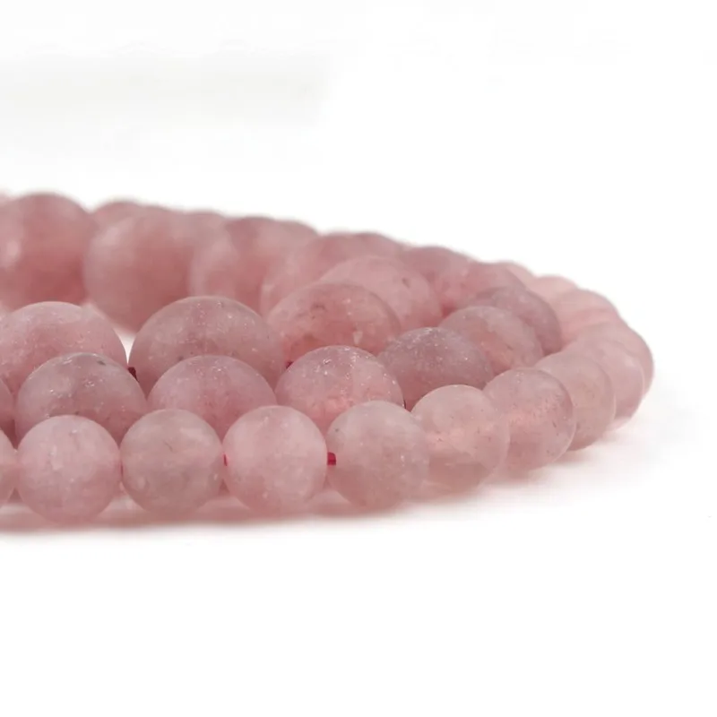 Бусины Из Натурального матового тусклого лака клубничный кварц круглые бусины с