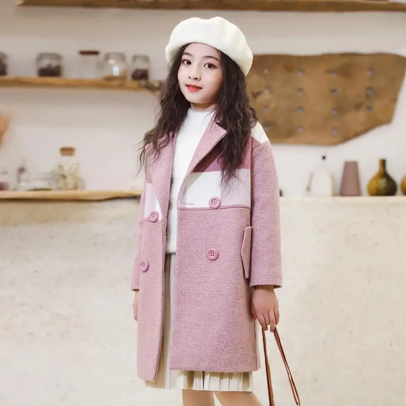 

Cute Pink Winter Spring Children Coat Baby Girls Clothes Warm Thicken Jackets Lambswool Toddler Pocket Outwear Kids