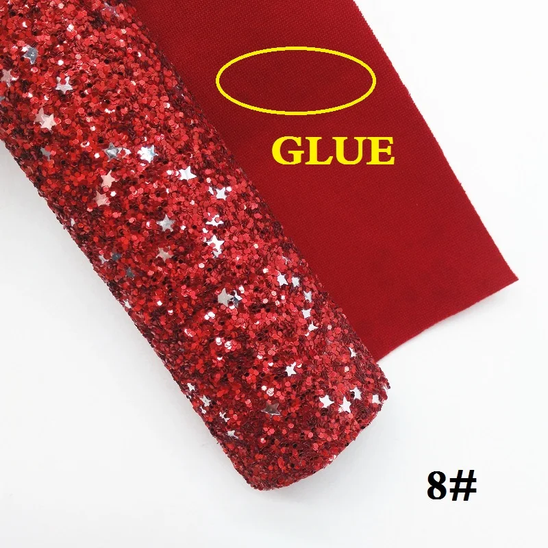 8 Glitterwishcome 30X134 см мини рулон синтетическая кожа, массивная блестящая кожа со звездами, блестящая ткань винил для бантов, GM035 - Цвет: 8