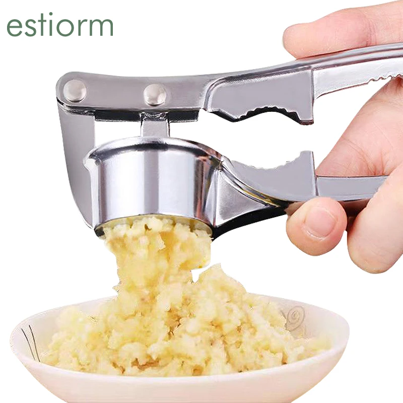 

4 in 1 Multifunctional Garlic Press,Stainless Steel Garlic Mincer & Crusher,Easy Squeeze and Clean Manual Garlic Presser/Grinder