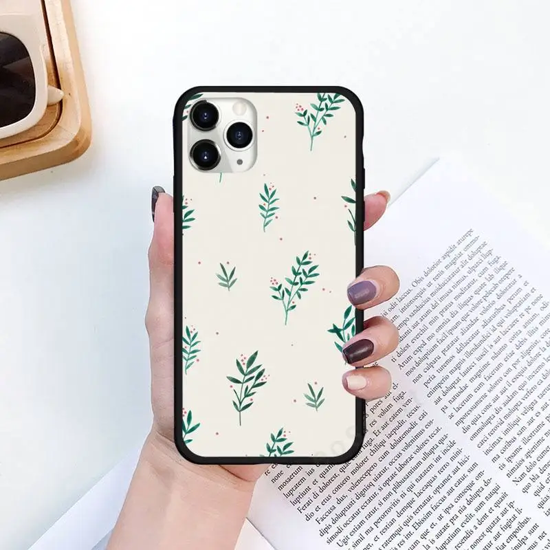 

Watercolor plants with flowers Phone Cases for iPhone 11 12 pro XS MAX 8 7 6 6S Plus X 5S SE 2020 XR Luxury brand shell